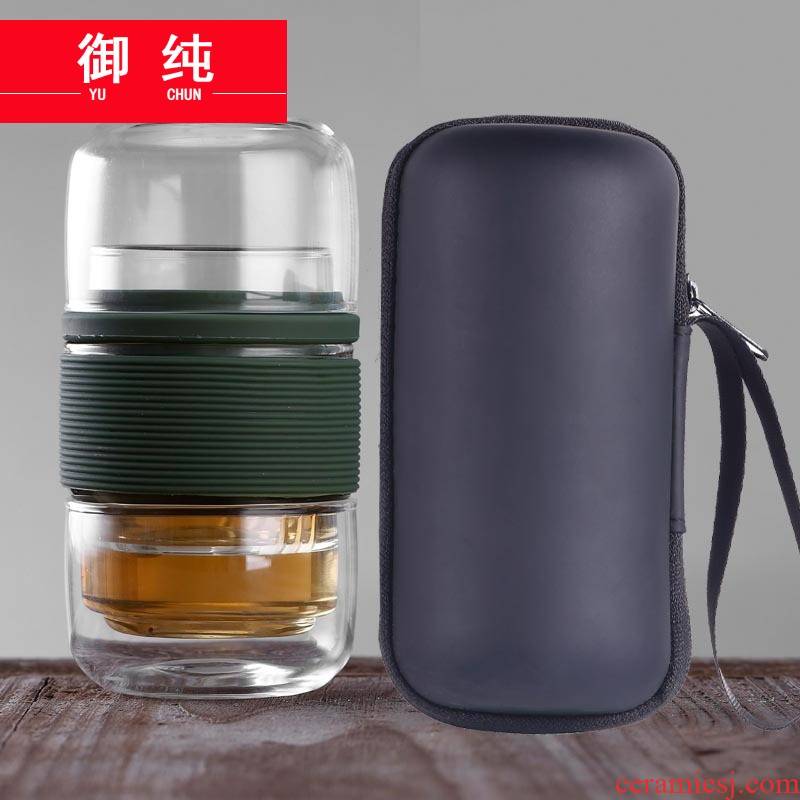 Royal pure is suing portable travel more kung fu tea set package Tours filter glass crack cup tea cup