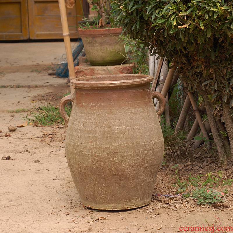 Coarse pottery flowerpot retro red mud clay flowerpots fleshy zhuang zi high old running is suing garden courtyard pottery flowerpot