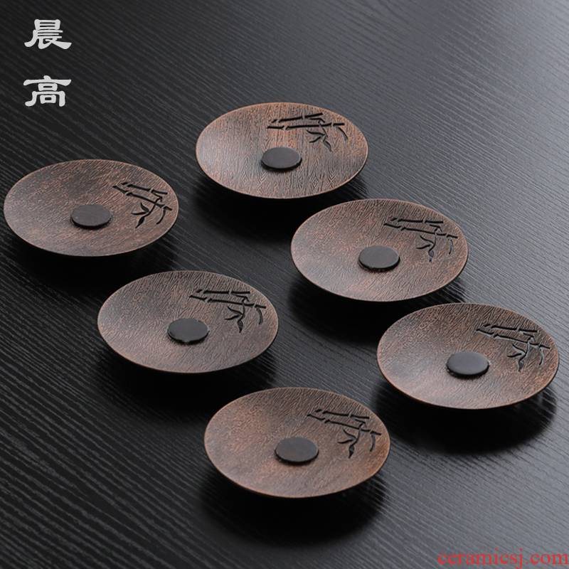 Morning high alloy imitation copper cup mat cup metal cup mat Japanese saucer tea cup mat metal tea accessories