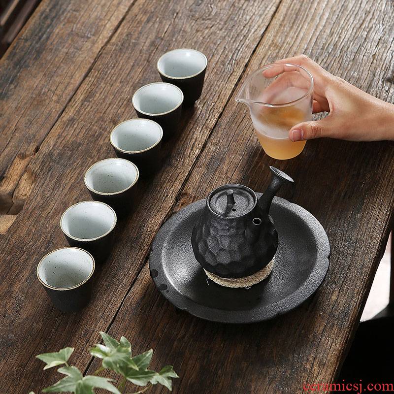 Travel to crack a cup of black tea suit household is suing portable kung fu tea glass teapot to warm tea stove type