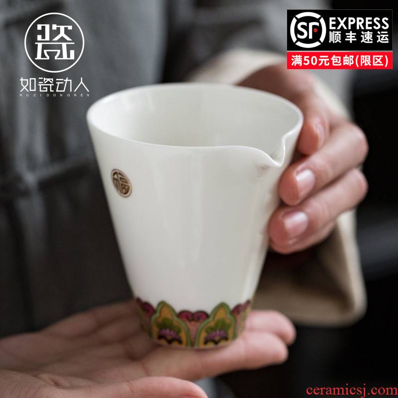 To the as porcelain and moving GongXi fair keller suet jade porcelain enamel tea sea kung fu tea tea accessories ceramics points