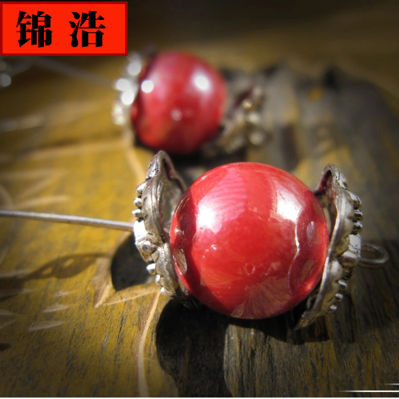Jin hao jingdezhen ceramic earrings earrings A ceramic jewelry manual eardrop Jin hao red flavor