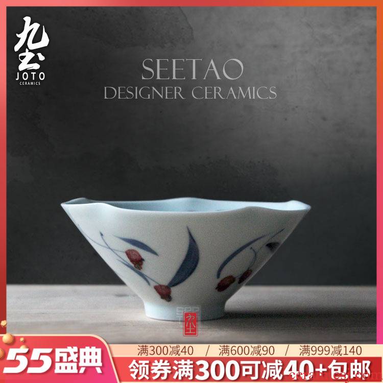 Nine soil practical tableware wavy edge meal bowl of manual coloured drawing or pattern rainbow such as bowl feeder guileless jingdezhen ceramic bowl bowl dish