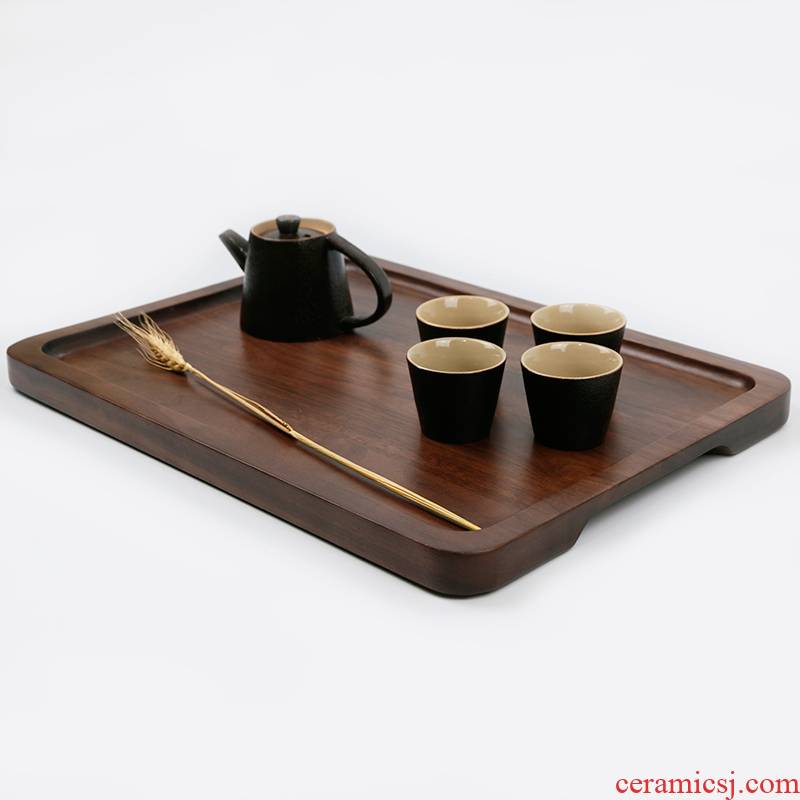 Black walnut real wood, with gripper tray tea tea cup dish wooden a rectangle cake dessert dish plate