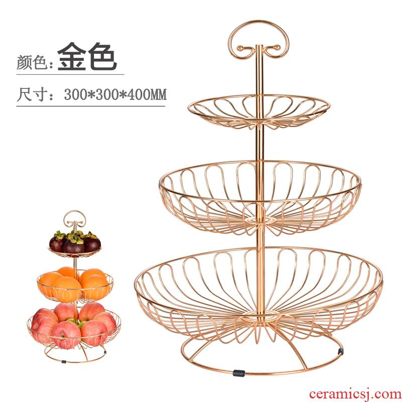 Creative fruit bowl tea table table stents desktop on the west three the layers of continental plate plate rack hotel