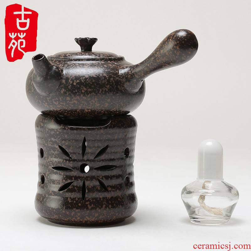 Coarse pottery Japanese up ceramic purple sand tea stove alcohol lamp side boil pot of warm tea is tea stove set tea service