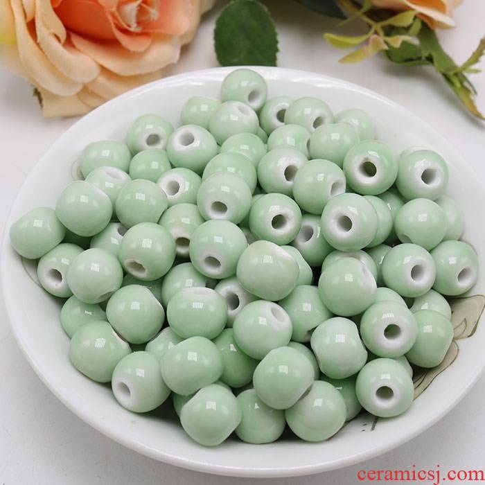 Pea - green ceramic beads Pea green jade green color pure color candy color porcelain beads beads 6 mm