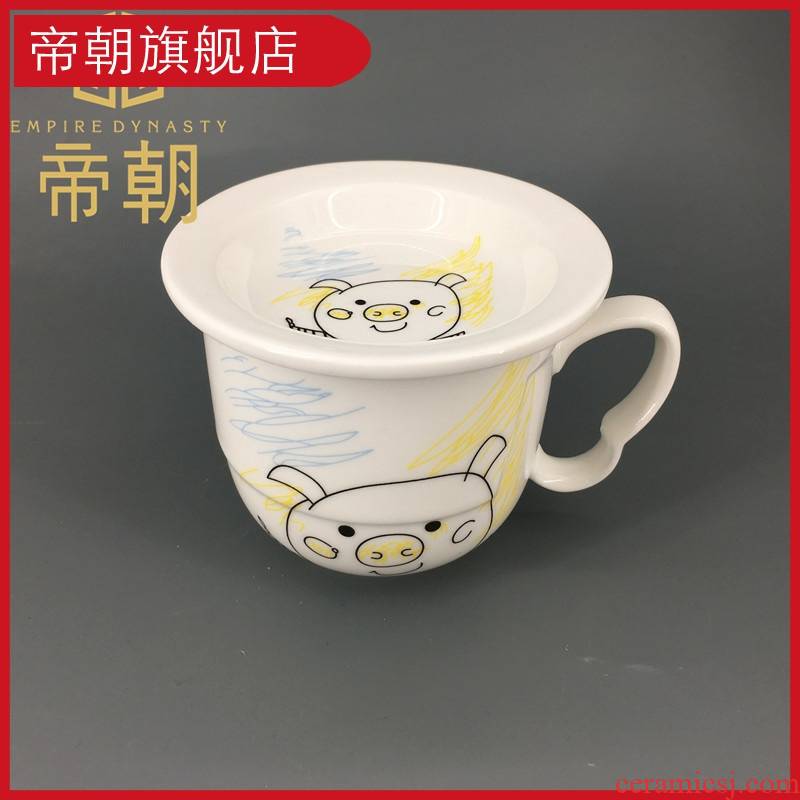 Emperor the mark cup creative glass ceramic cup with cover cereal coffee cup express picking cups milk cups