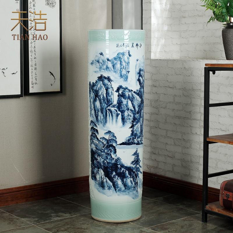 Jingdezhen porcelain ceramics quiver of large vase decoration to the hotel open living room TV cabinet study furnishing articles