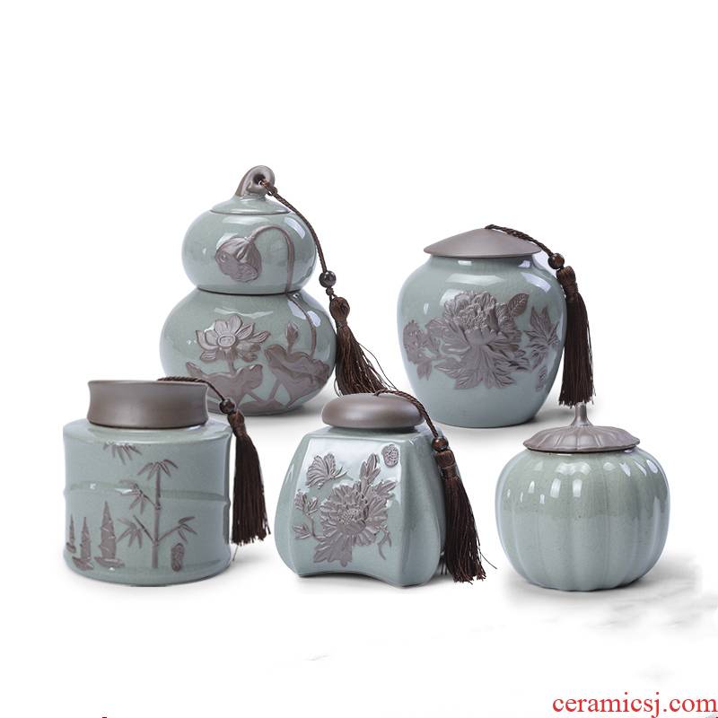 Ronkin medium to ceramic seal moisture tea caddy fixings box elder brother up gourd storage tank tea boxes