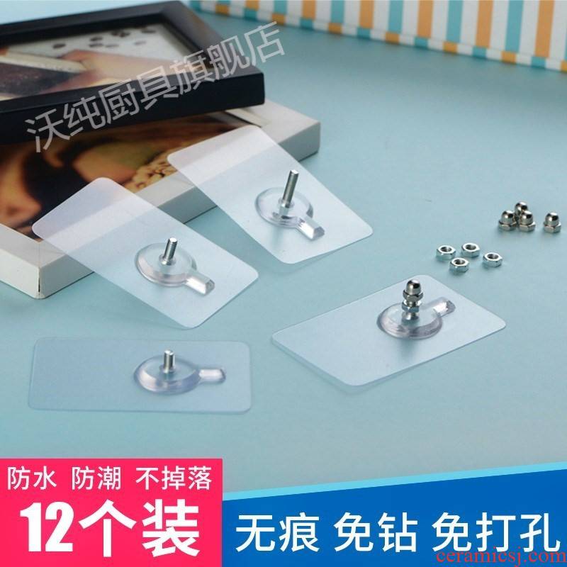 Frame small ceramic tile hook hanging wall holing free calligraphy and painting decorative nails mural non - trace'm equipment not wall absorption