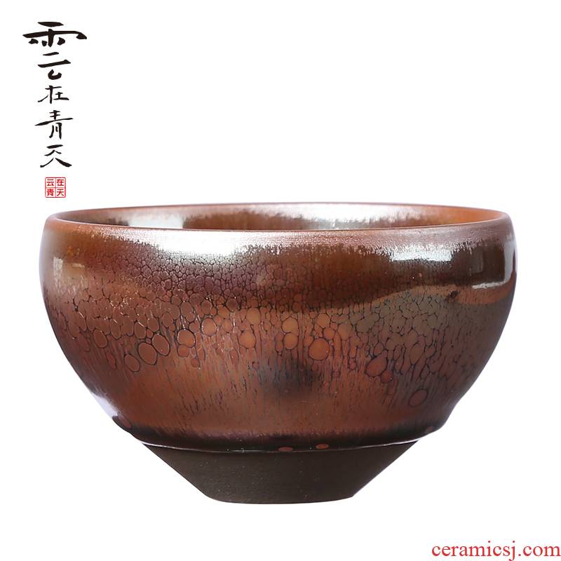 Oil droplets built lamp that kung fu tea set temmoku cup jianyang ore iron tire pure manual master cup ceramic individual cups