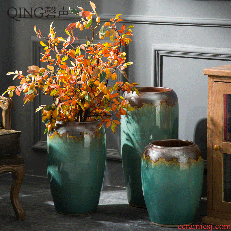 Ceramic vases, flower arrangement sitting room place I and contracted to restore ancient ways the dried ou landing big flowerpot jingdezhen porcelain