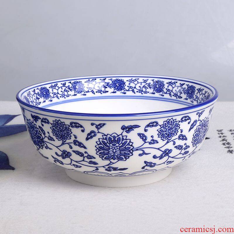 Orchid bowls lanzhou ramen noodles chongqing small surface of blue and white porcelain ceramic hot large household noodles rice
