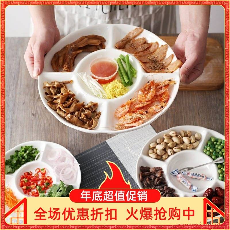 New export ipads porcelain ceramic plate, dish of grid plate special - shaped household food plate hotel hotel tableware classification