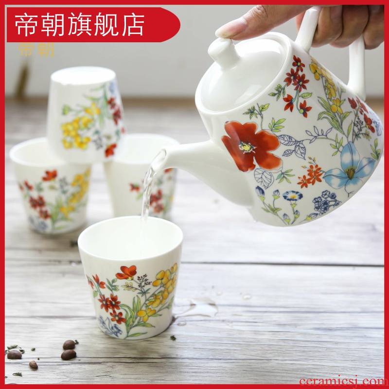 Emperor toward Korean ceramic the plants and fruit tea flower pot teapot tea flower pot home a complete set of tea sets