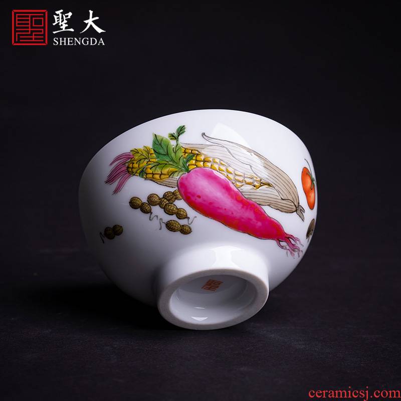 St the ceramic kung fu tea master cup hand - made enamel Mosaic gold and jade sample tea cup manual of jingdezhen tea service