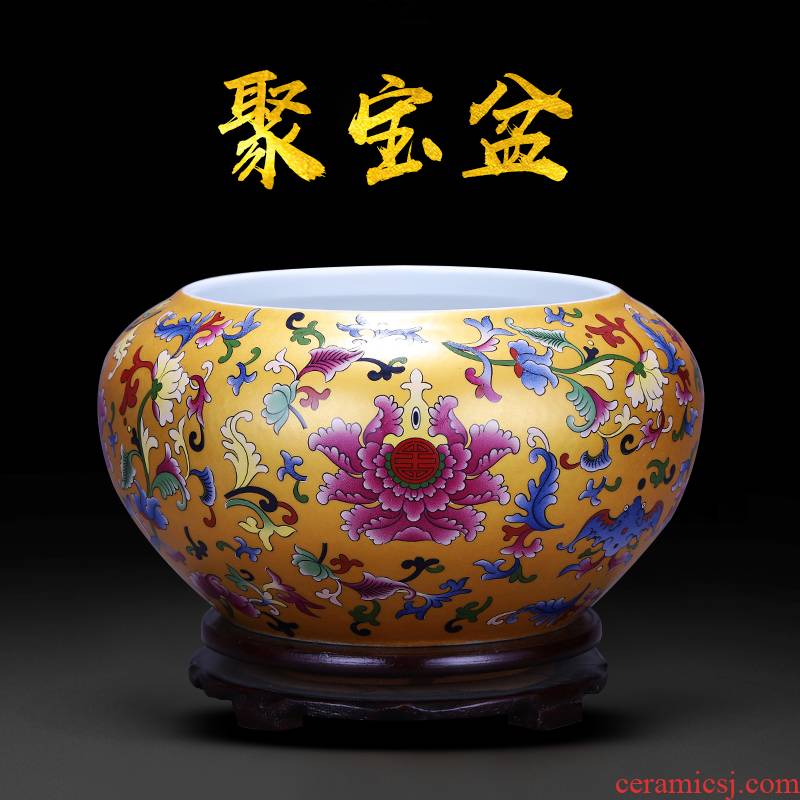 Jingdezhen ceramics feng shui plutus aquarium cornucopia water lily flower pot of tea to wash to writing brush washer water shallow place ornament