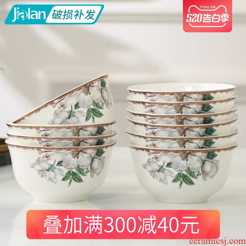 Tangshan garland ipads porcelain tableware kapok optional collocation boiler bowl spoon, plate Korean fresh ceramic tableware