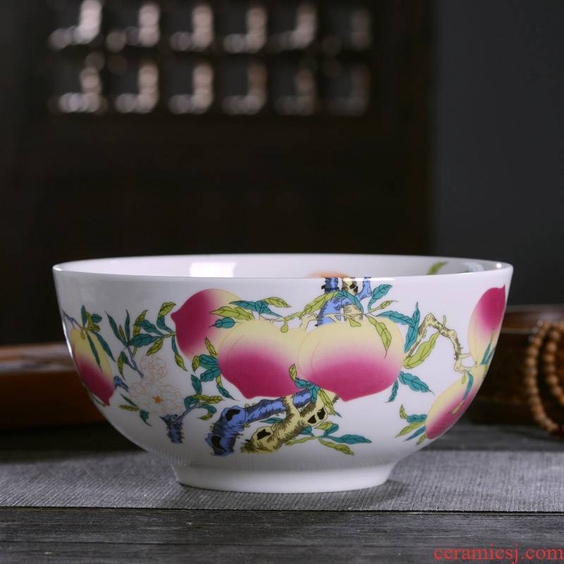 Jingdezhen ceramics commemorative gifts custom Chinese ipads porcelain tableware was 1 bowl of rice gruel archaize of big noodles in soup bowl