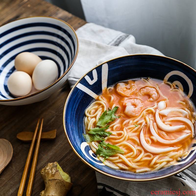 Japanese rainbow such use household individual creative hat to bowl of ceramic tableware web celebrity eat noodles bowl of sweet soup bowl salad bowl