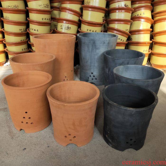 Made of baked clay basin king old mud clay ceramic orchid basin of coarse sand flowerpot special breathable clivia customization