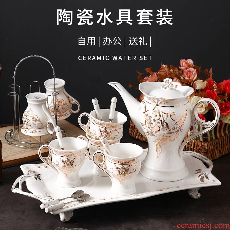 Water with a suit ceramic cup tea tea set suit home European sitting room glass teapot cups coffee cup