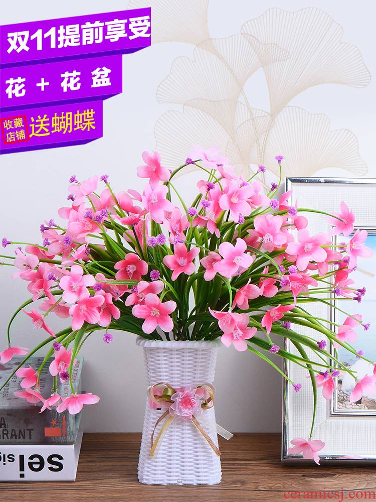 Dried flower adornment flowers simulation indoor home furnishing articles sitting room tea table decoration table plastic flowers small potted plant