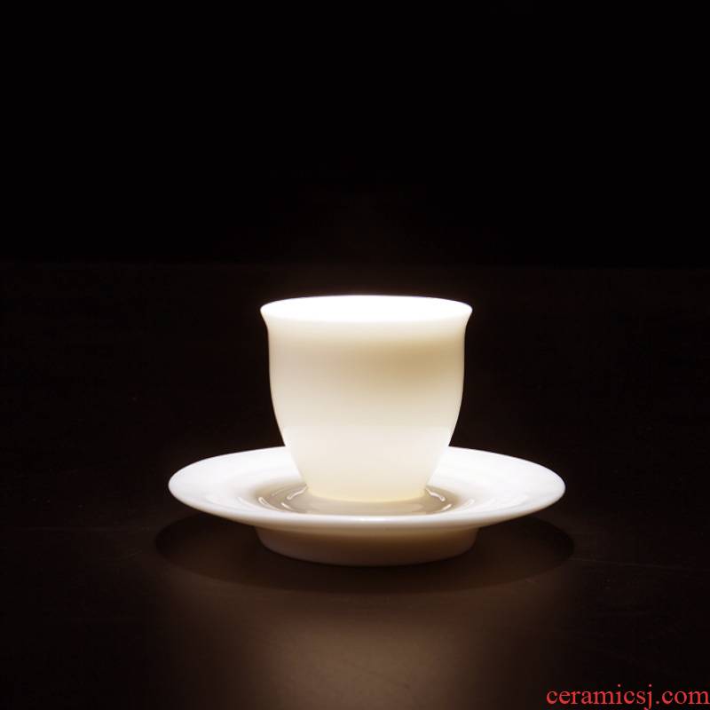 Ronkin white jade porcelain kunfu tea cup ceramic creative tea master cup tea accessories move single cup bowl