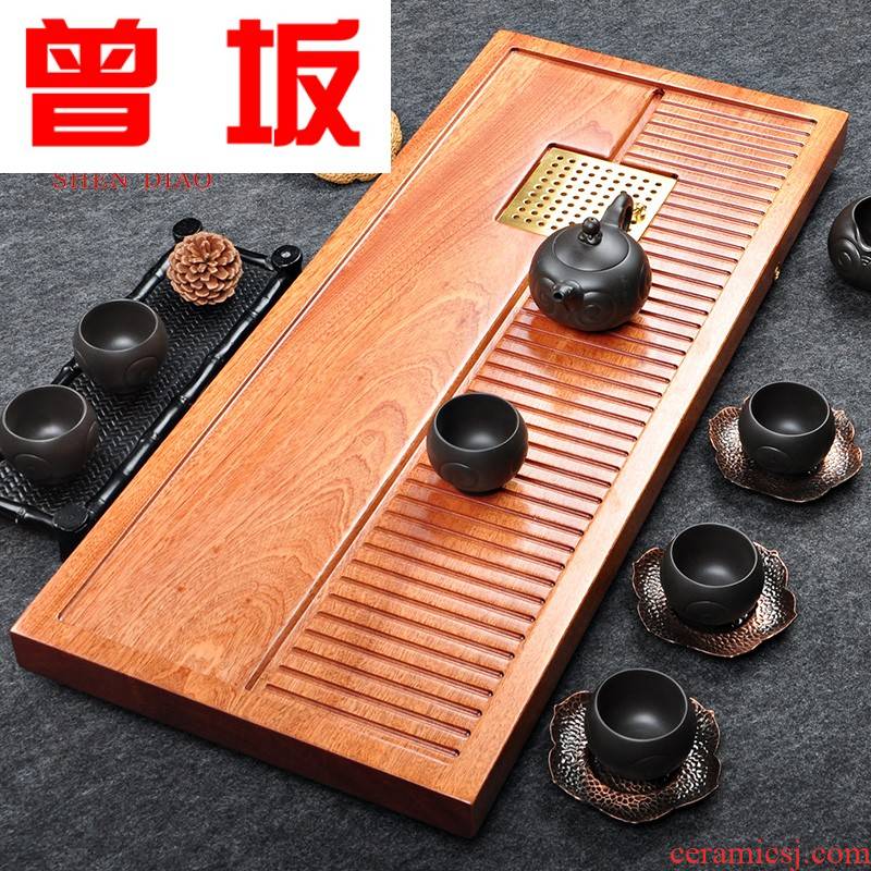 The Who -- solid wood tea tray was Taiwan rectangle kung fu tea tea sea the whole piece of solid wood pallet contracted drainage