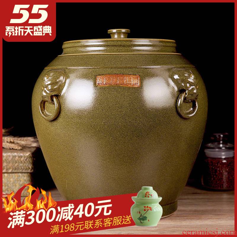 Barrel ceramic seal with cover 50 jins home wine jar surface tank pickled kimchi barrels of oil reservoir ricer box can of 30
