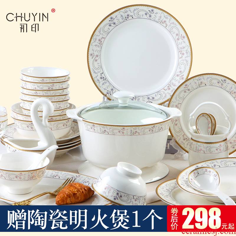 Ipads China tableware suit dishes suit household jingdezhen ceramics European - style up phnom penh gifts home dishes plate