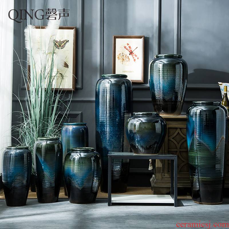 Ceramic vase furnishing articles of large living room TV cabinet flower arranging dried flower vases household contracted and I decorative POTS