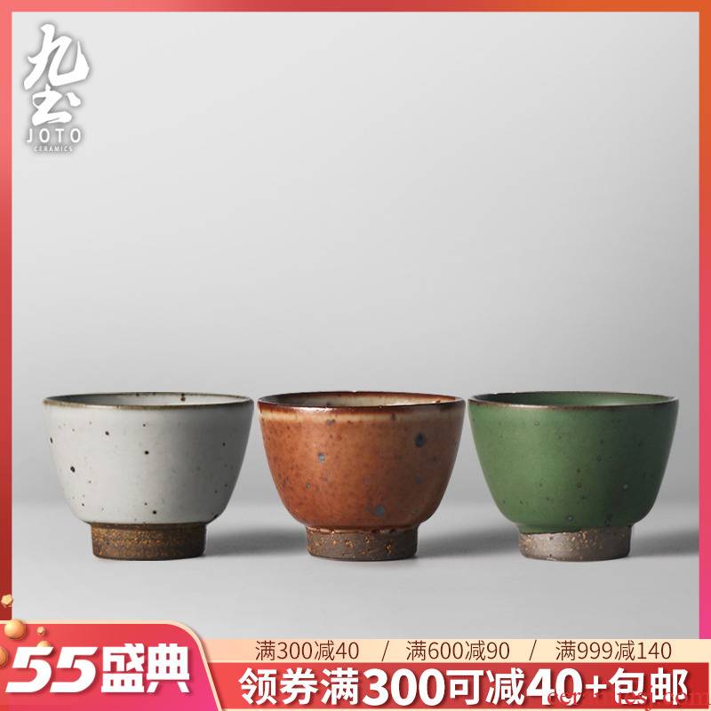 About Nine soil manual coarse pottery teacup sample tea cup Japanese cup lamp that single restoring ancient ways of large capacity master cup kung fu tea set