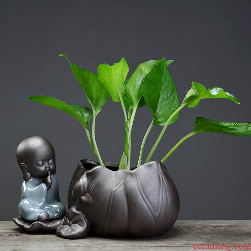 ZhuoJie young monk move hydroponic pottery other vases, ceramic container creative contracted household small adorn article