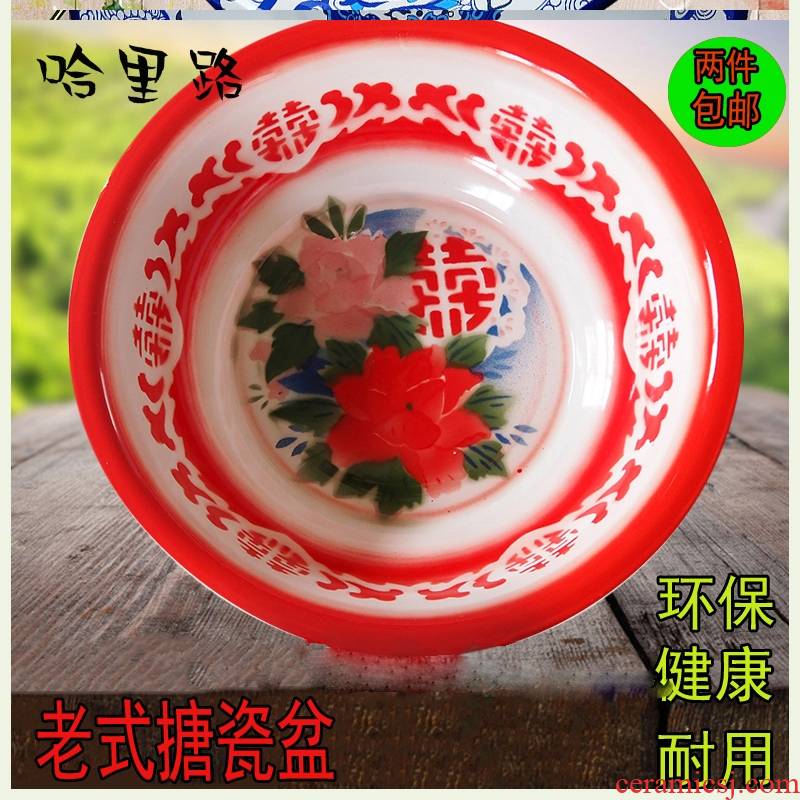 More packages mailed the old enamel enamel basin red basin xiancai basins baby lavatory xi 36 -- 40 cm holding
