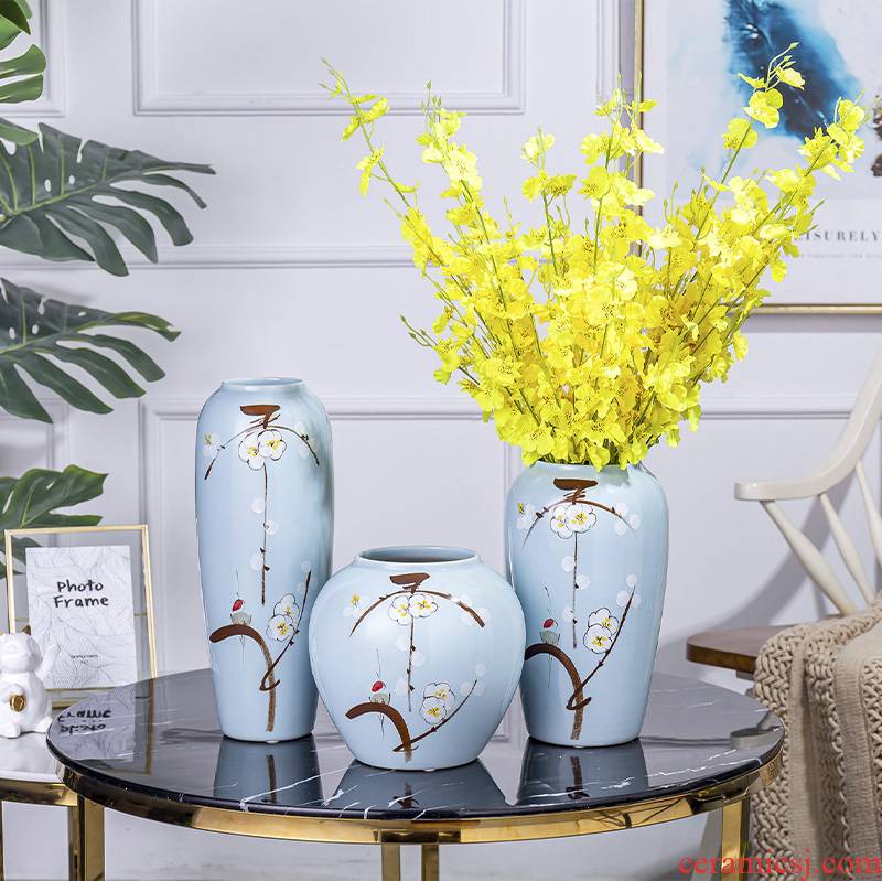 The Modern new Chinese vase household TV ark, porch place jingdezhen ceramic dry flower arranging flowers sitting room adornment