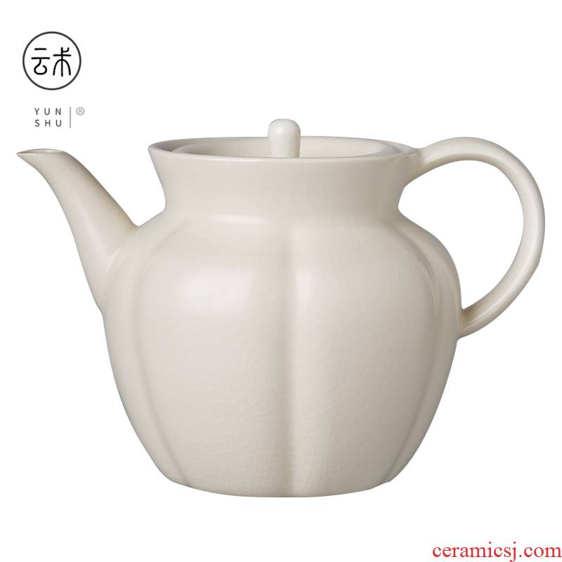 Cloud art of jingdezhen imitation song dynasty style typeface soda glaze ewer ceramic POTS pure manual slicing can raise ceramic teapot
