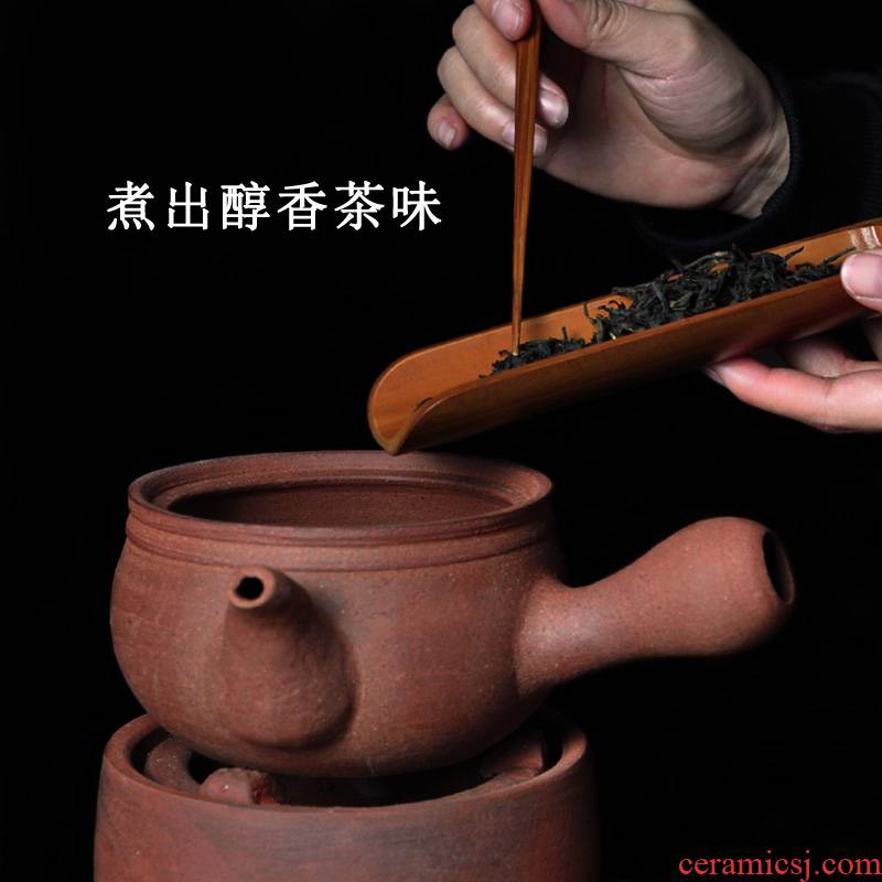 Violet arenaceous coarse pottery boiled tea water jug suit for the pure manual sand pot kettle charcoal stove Diao TaoLu boiled tea machine