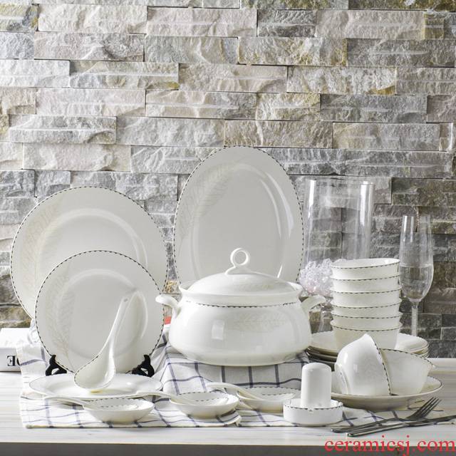 Cutlery set dishes home European 56 skull bowls up phnom penh dish bowl chopsticks sets ceramic tableware combo box