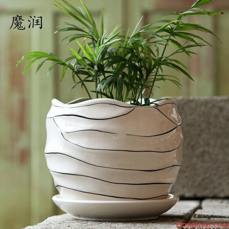 The Ceramic pot special offer a clearance large oversized other household contracted plastic small fleshy flower POTS with supporting