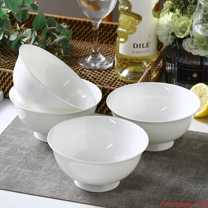 Use of household single ceramic rice Bowl set tableware bowls of pure 10 simple dishes ipads China five inch Bowl
