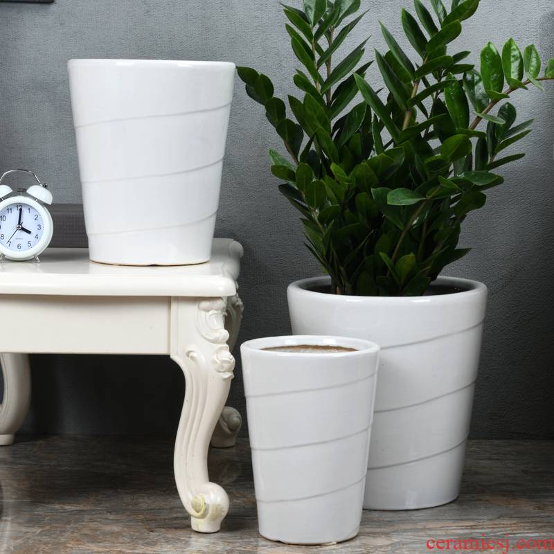 I and contracted flowerpot ceramic extra large wholesale green plant rich tree garden flowerpot pack mail that occupy the home office