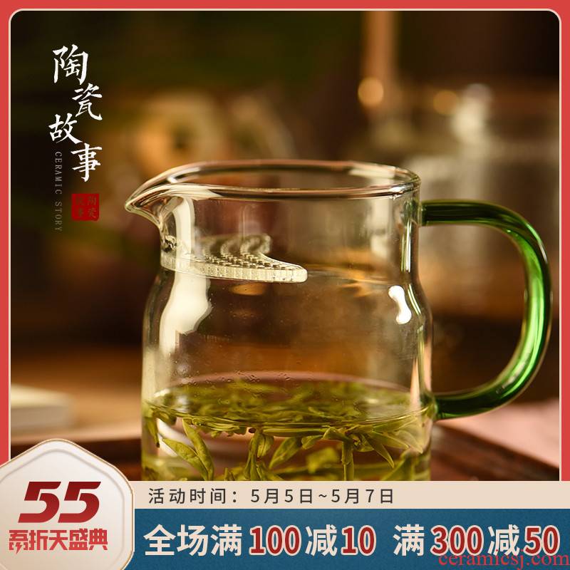 Ceramic fair story glass crescent cups of green tea special) filter one tea tea accessories points