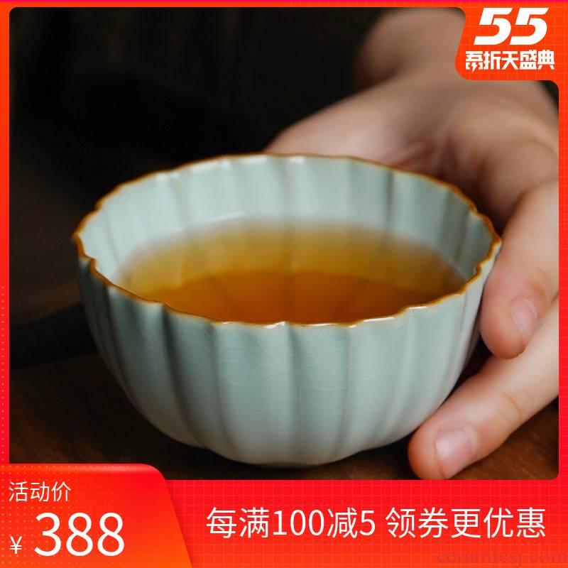 Your up jingdezhen bowl with a single master cup single CPU checking ceramic cups gift boxes to open the slice Your porcelain ice crack glaze