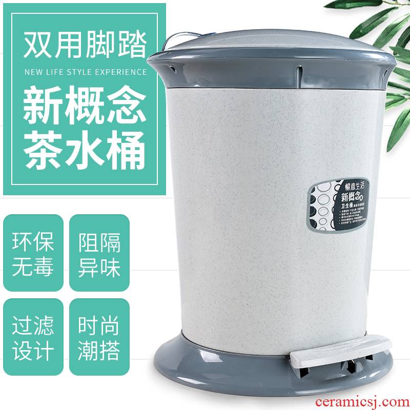 Porcelain tea accessories dross barrels rows god bucket pedal - powered tea bucket of tea tray filter detong bin domestic wastewater