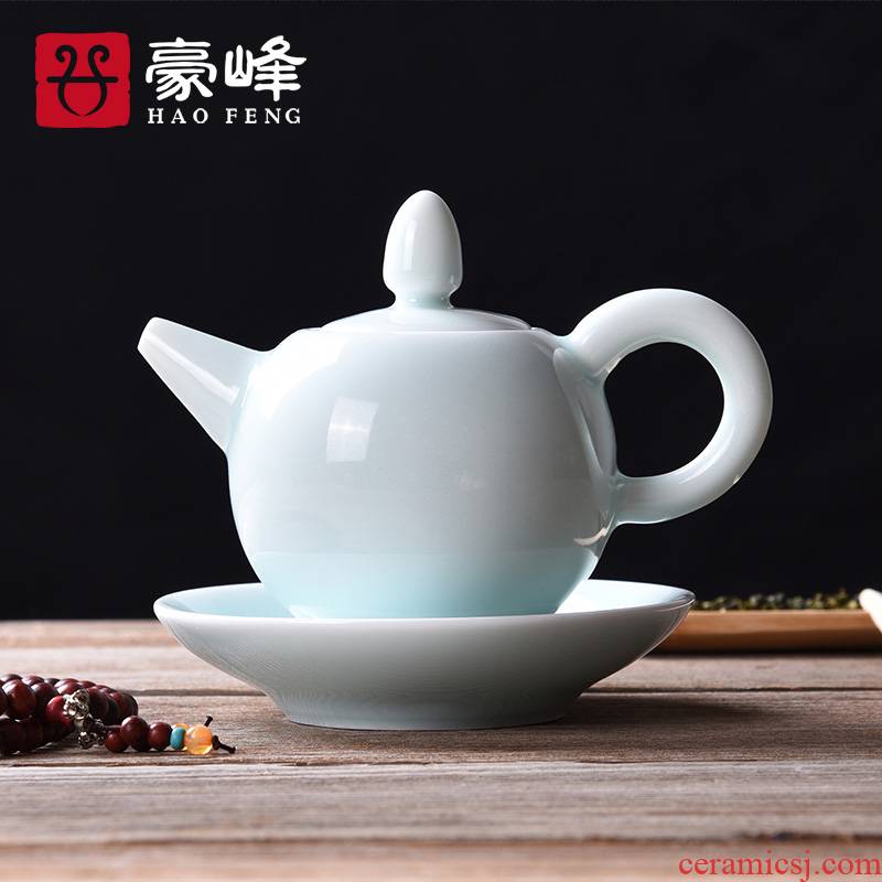 HaoFeng longquan celadon creative ceramic purple sand tea set a complete set of kung fu office mesh tea kettle