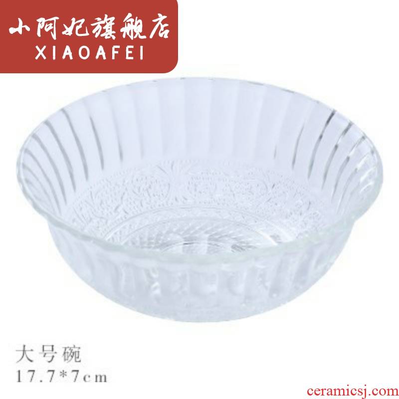 Glass salad bowl dessert soup bowl dish household transparent rice suit creative small bowl bowl dishes dishes