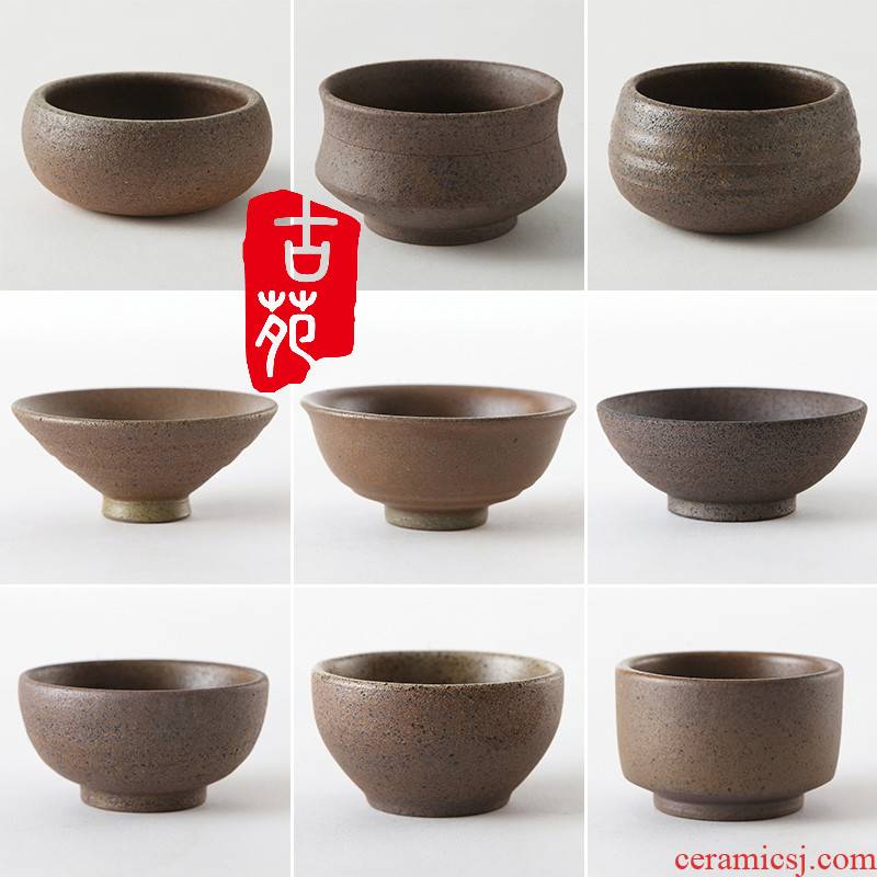 Bowl is small ceramic cups violet arenaceous coarse pottery master cup single CPU firewood household kung fu tea set sample tea cup restoring ancient ways