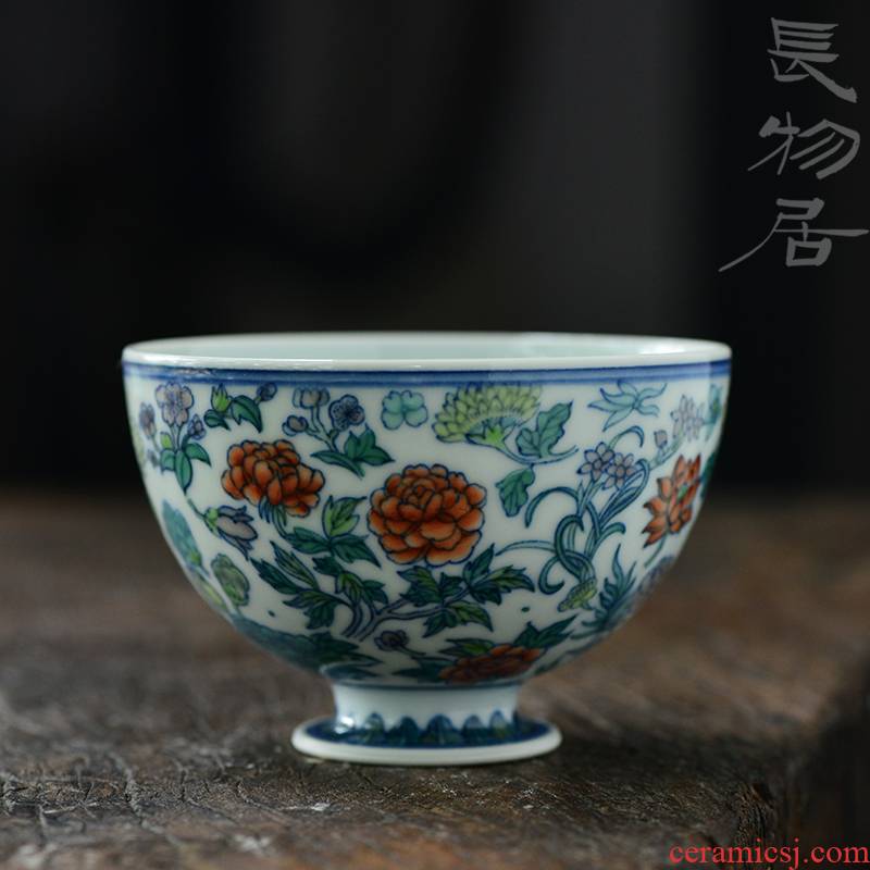 Offered home - cooked in hand - made color bucket peony flowers footed bowl jingdezhen hand antique ceramics single small soup bowl